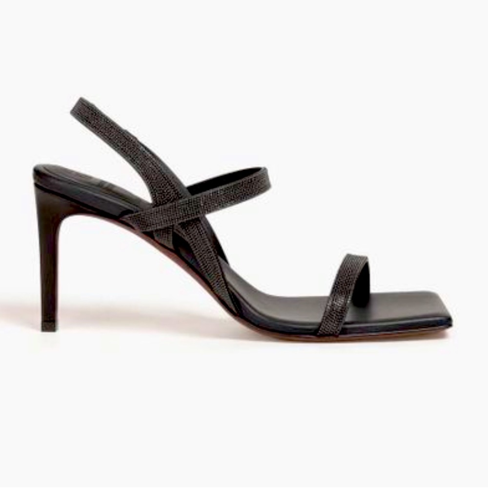 Brunello Cucinelli Women's Bead-embellished Leather Slingback Sandals
